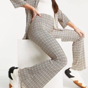 Topshop Tall - Ternede plisserede bukser med print-Multifarvet