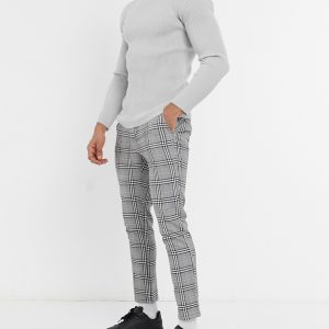 ASOS DESIGN - Ternede skinny-bukser med elastisk talje-Sort