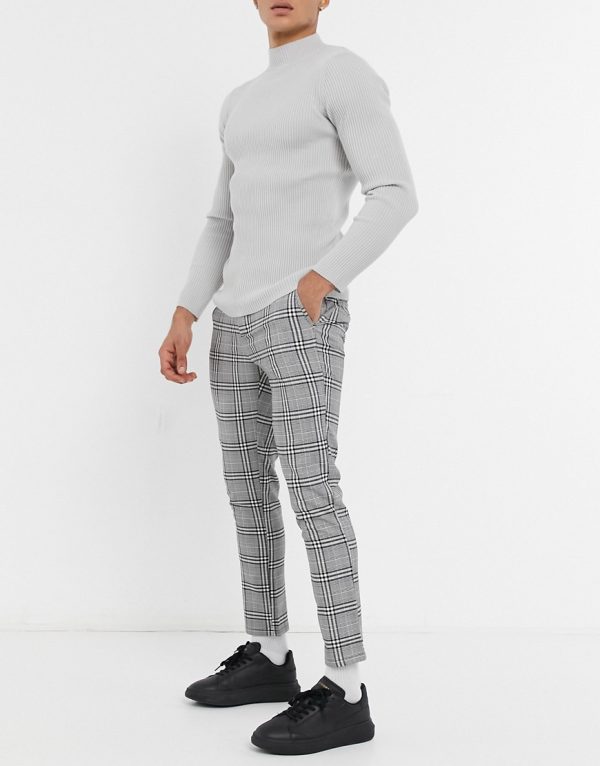 ASOS DESIGN - Ternede skinny-bukser med elastisk talje-Sort